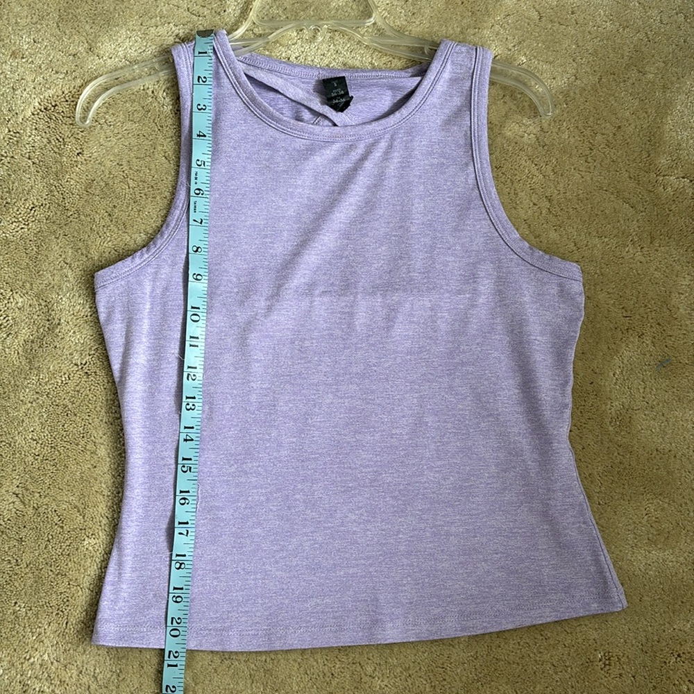 Zobha lavender purple heather crop tank with cutout back - Picture 10 of 10